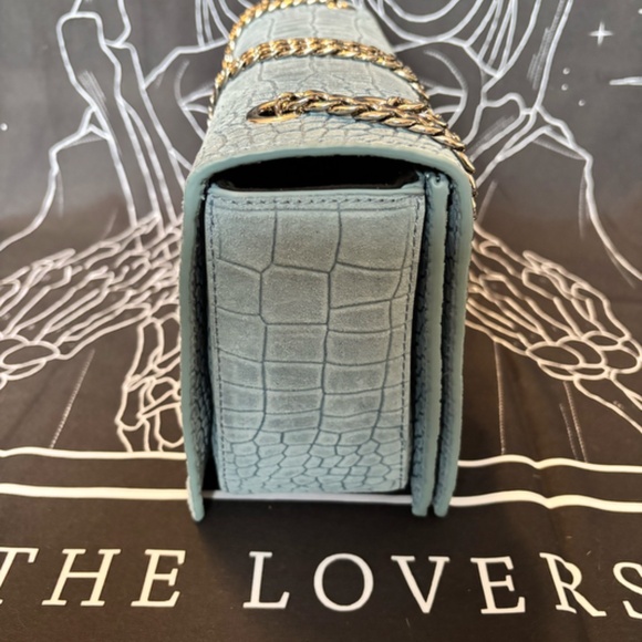 Brandon Blackwood Light Blue Snake Print Sophia Silver Chain - Picture 4 of 6